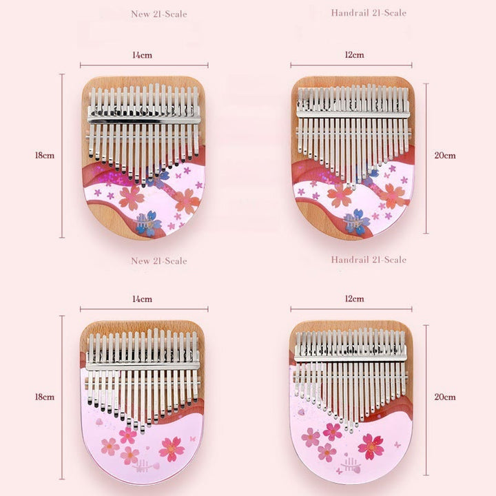 Buddha Stones Kalimba 17/21 Keys Thumb Piano Beech Wood Pink Cherry Portable Finger Piano