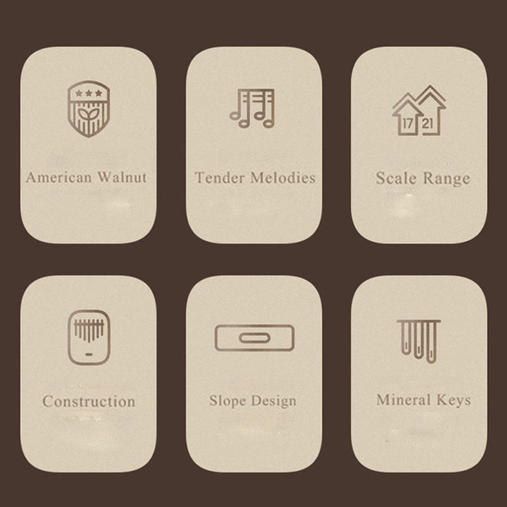 Buddha Stones 21 Keys Kalimba Thumb Piano Walnut Portable Finger Piano