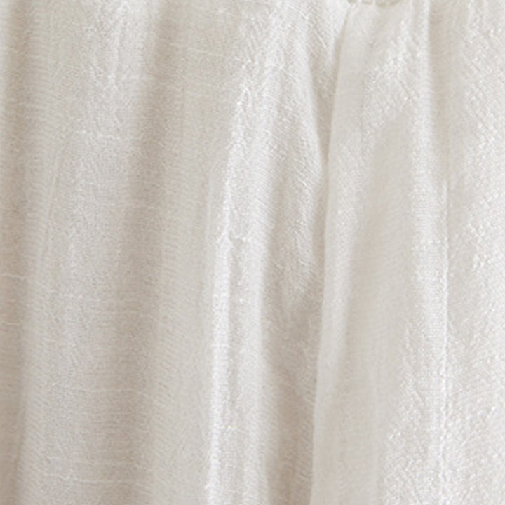 Buddha Stones 2Pcs Beige Chinese Frog-Button Design Long Sleeve Shirt Top Pants Meditation Zen Tai Chi Cotton Linen Clothing Women's Set - image 15