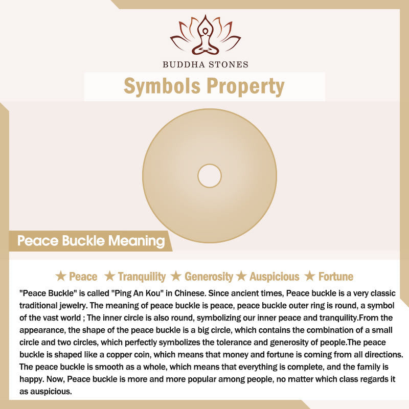 Buddha Stones Peach Wood Peace Buckle Cinnabar Wealth String Bracelet Anklet