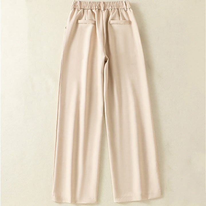 Buddha Stones Vintage Elastic Waistband Design Drawstring Women's Cotton Pants With Pockets - image 1