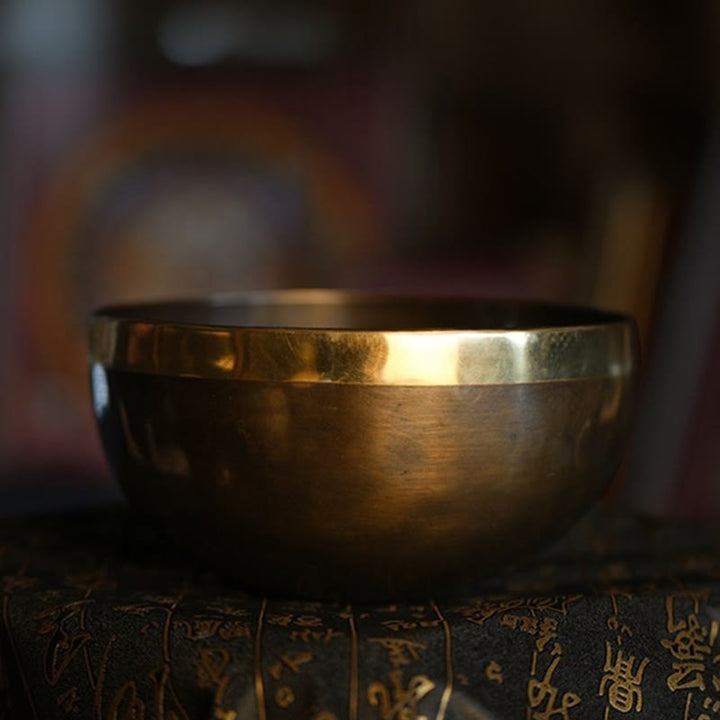 Buddha Stones Handmade Nepal Singing Bowl Simple Pattern for Healing and Meditation Sound Bowl Set - image 0