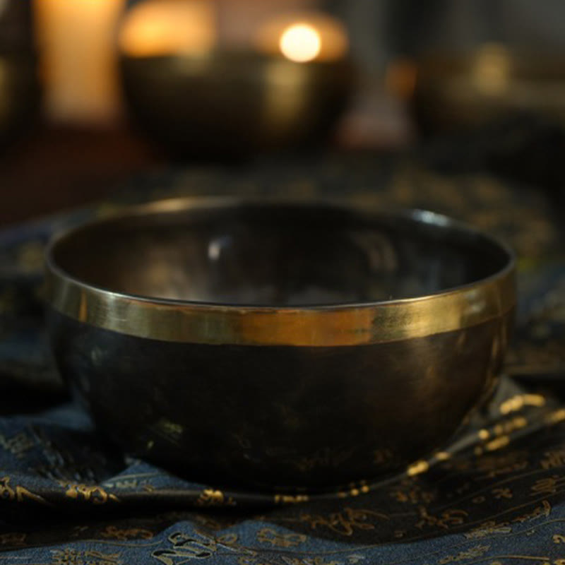 Buddha Stones Handmade Nepal Singing Bowl Simple Pattern for Healing and Meditation Sound Bowl Set - image 2
