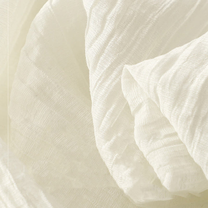 Buddha Stones Summer Casual Plain Embroidery Double Layer Short Sleeve Cotton Linen Midi Dress - image 17