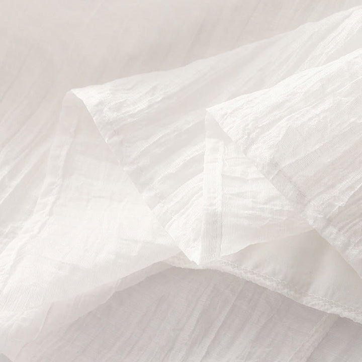 Buddha Stones Summer Casual Plain Embroidery Double Layer Short Sleeve Cotton Linen Midi Dress - image 28