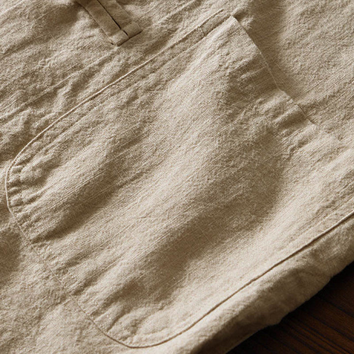 Buddha Stones Frog-Button Chinese Tang Suit Cotton Linen Men Jacket Shirt With Pockets - image 28