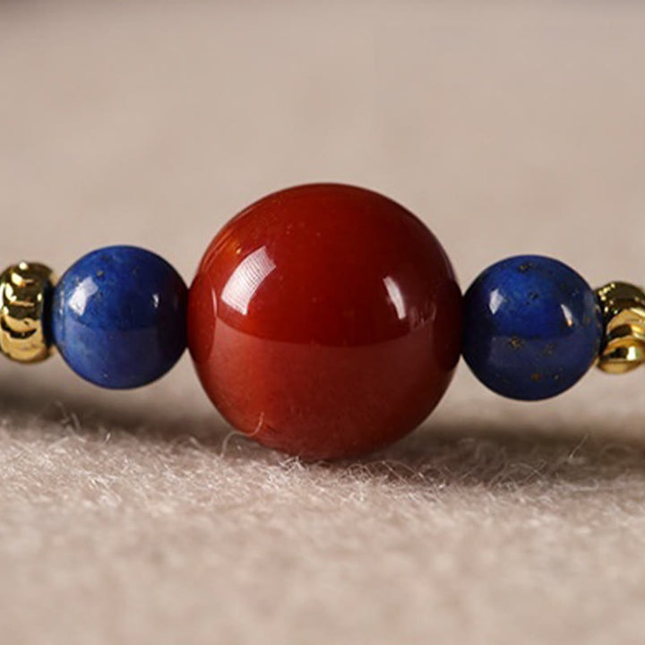 Buddha Stones Small Lazurite Agate Ultra-thin Beads Positive Bracelet
