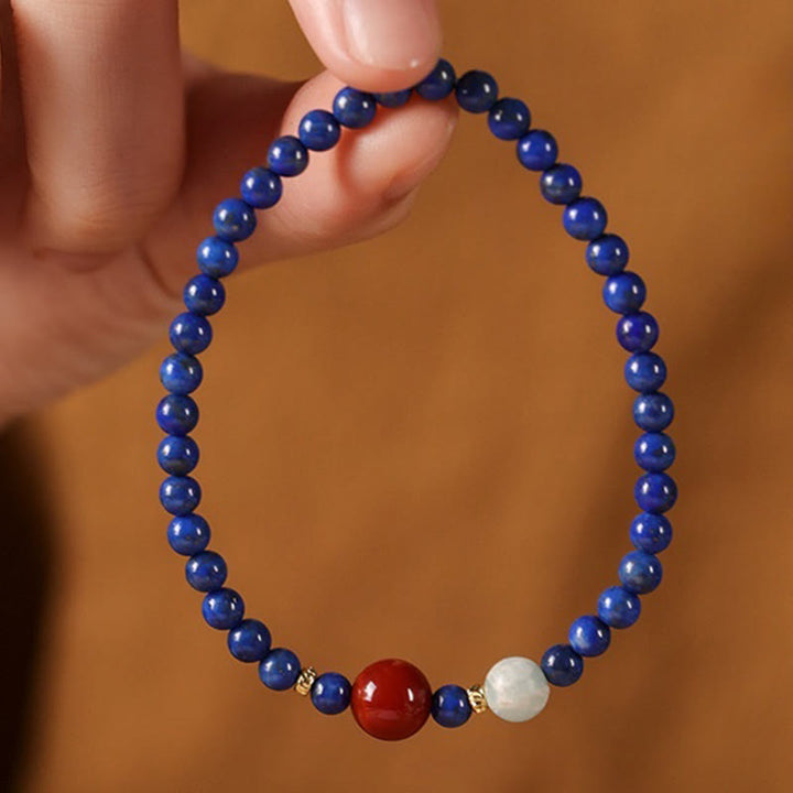 Buddha Stones Small Lazurite Lapis Lazuli Agate Ultra-thin Beads Positive Bracelet - image 6
