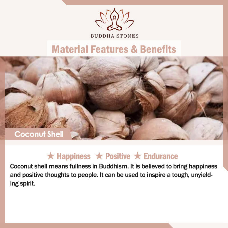 Buddha Stones Tibetan Handmade Coconut Shell Schima Wood Great Bright Mantra Copper Bead Balance Necklace Pendant - image 6