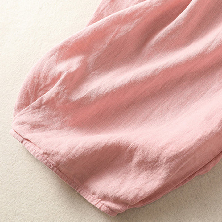 Buddha Stones Casual Embroidery Women's Cotton Linen 7-8 Length Harem Pants With Pockets - image 22