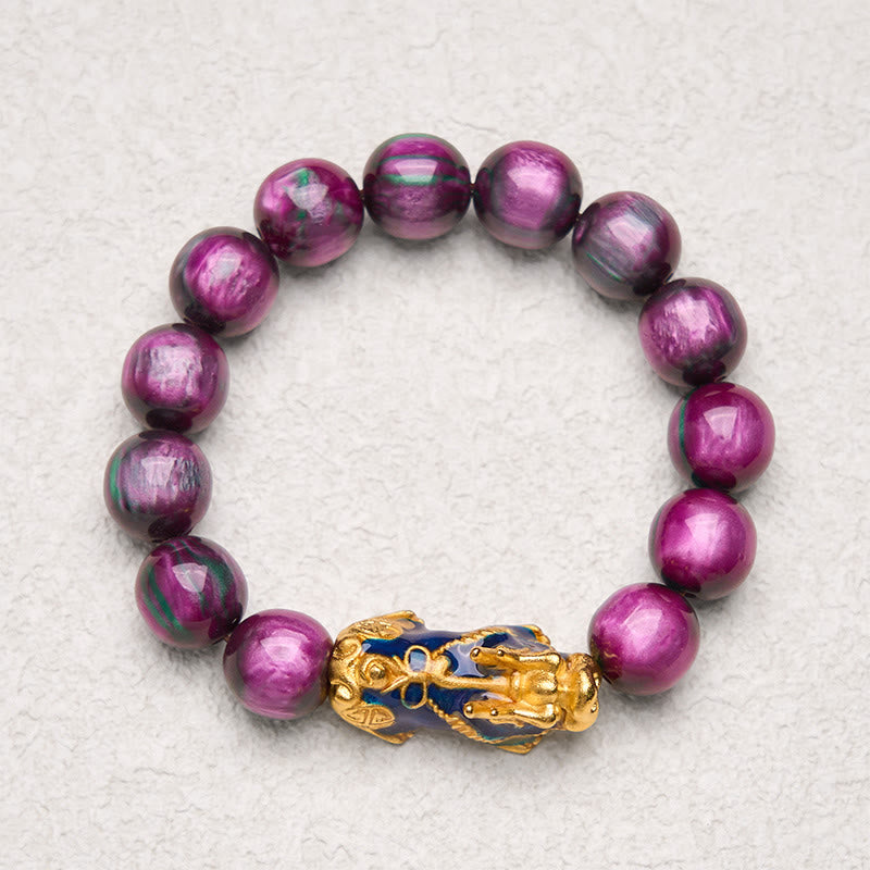 Buddha Stones Colorful Sea Willow Color Change PiXiu Positive Healing Bracelet - image 9