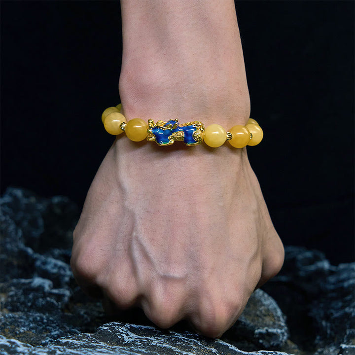 Buddha Stones Natural Topaz Color Change PiXiu Wealth Bracelet