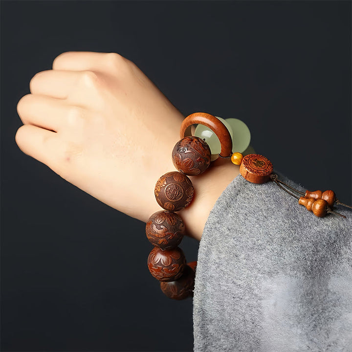 Buddha Stones "Wishing You Wealth and Protection" Sappan Wood Bracelet Includes Gift Message Card - image 4