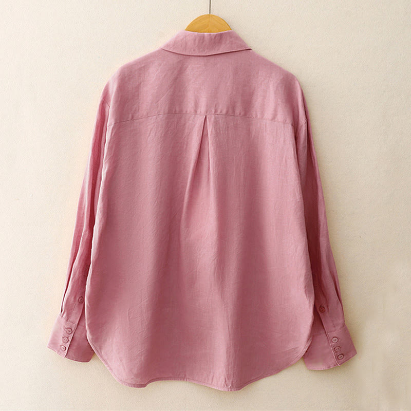 Buddha Stones Summer 2pcs Plain Long Sleeve Shirt Top Shorts Meditation Clothing Women's Set With Pockets - image 4