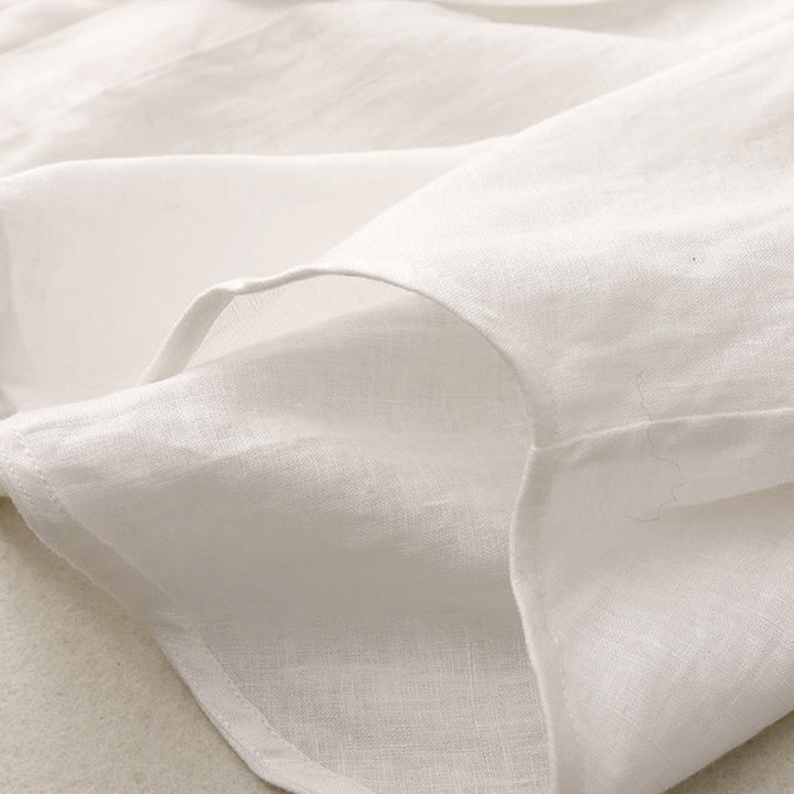 Buddha Stones Summer 2pcs Plain Long Sleeve Shirt Top Shorts Meditation Clothing Women's Set With Pockets - image 32