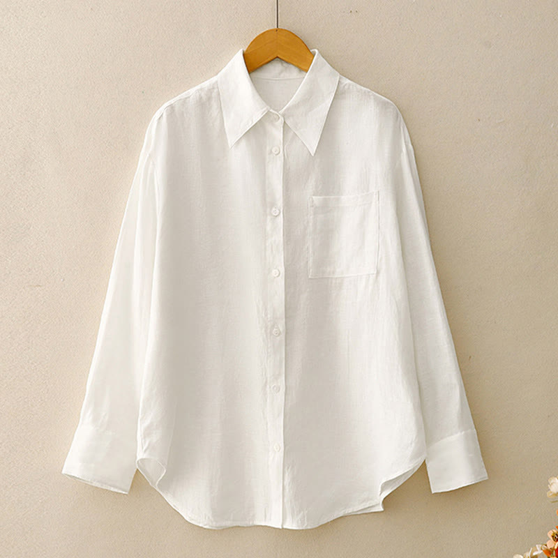 Buddha Stones Summer 2pcs Plain Long Sleeve Shirt Top Shorts Meditation Clothing Women's Set With Pockets - image 29