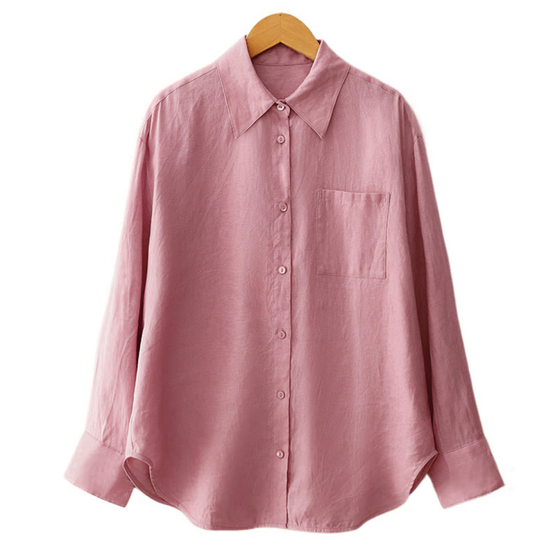 Buddha Stones Summer 2pcs Plain Long Sleeve Shirt Top Shorts Meditation Clothing Women's Set With Pockets - image 16