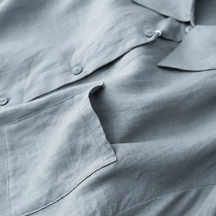 Buddha Stones Summer 2pcs Plain Long Sleeve Shirt Top Shorts Meditation Clothing Women's Set With Pockets - image 22