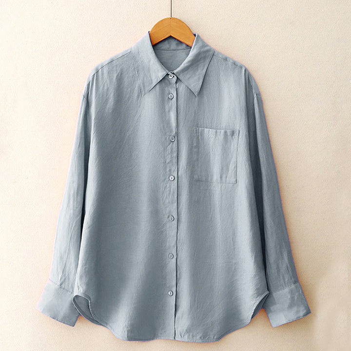 Buddha Stones Summer 2pcs Plain Long Sleeve Shirt Top Shorts Meditation Clothing Women's Set With Pockets - image 19