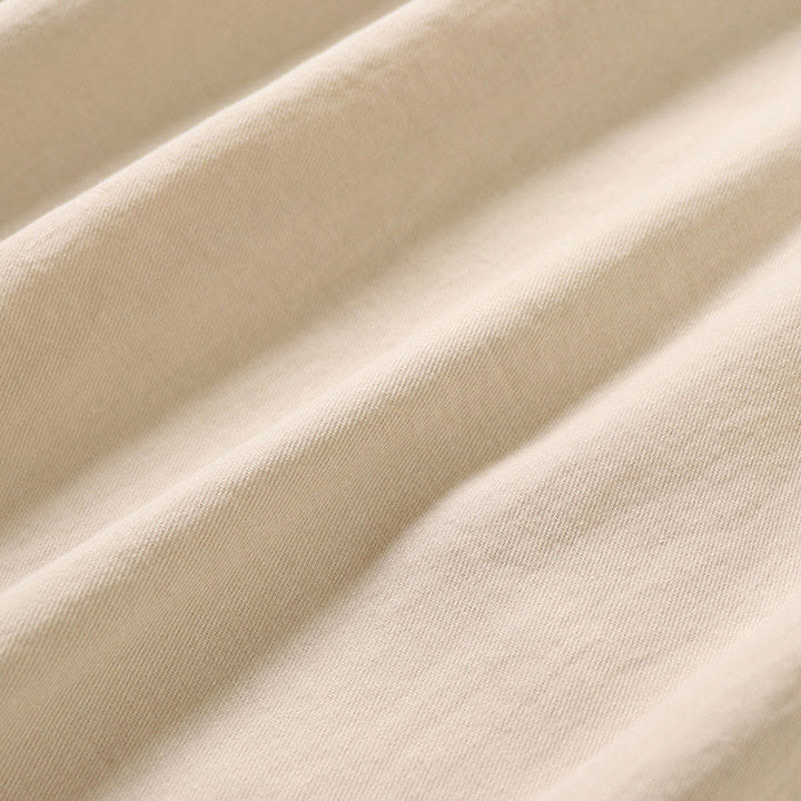 Buddha Stones Casual Artistic Geometric Embroidery Button Front Long Lantern Sleeve Cotton Linen Midi Dress - image 18