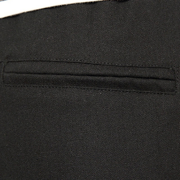 Buddha Stones Spring Plain Simple Patchwork Design Drawstring Cotton Linen Men's 7-8 Length Wide Leg Pants With Pockets - image 23