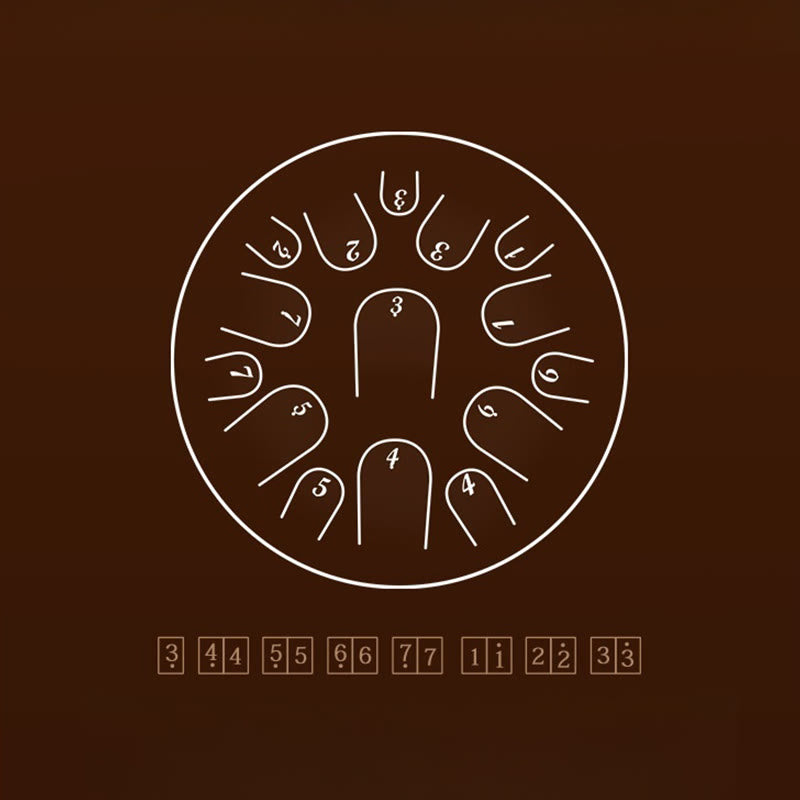 Buddha Stones Steel Tongue Drum Sound Healing Mindfulness Meditation Drum Kit 15 Note 14 Inch Percussion Instrument