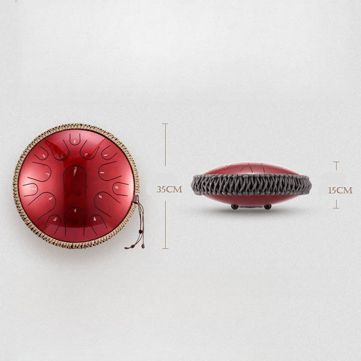 Buddha Stones Steel Tongue Drum Sound Healing Mindfulness Meditation Drum Kit 15 Note 14 Inch Percussion Instrument
