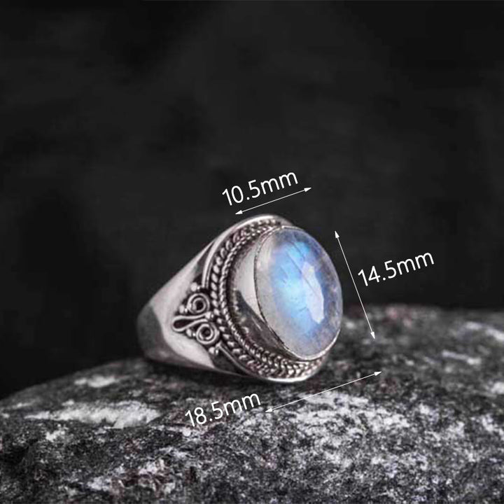 Buddha Stones 925 Sterling Silver Handmade Natural Moonstone Healing Adjustable Ring - image 9