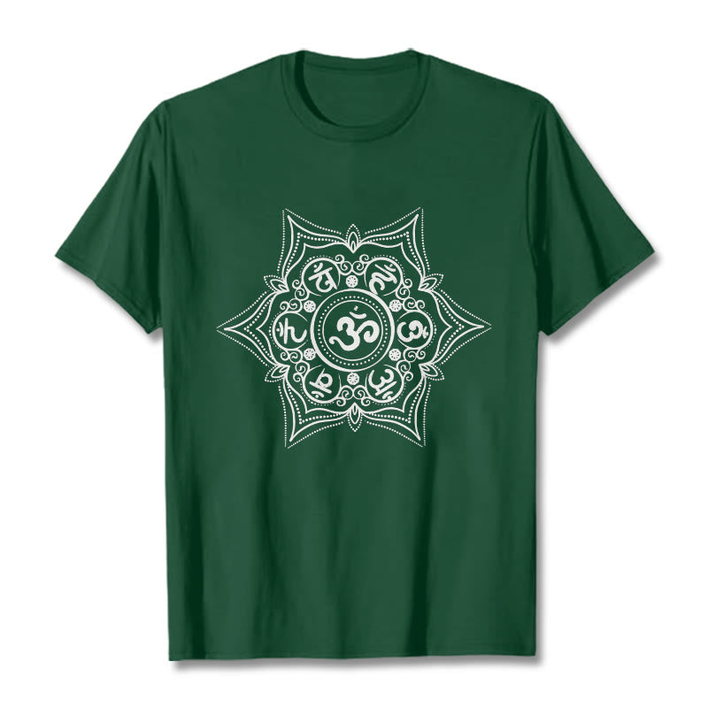 Buddha Stones Mandala Om Mani Padme Hum Tee T-shirt - ForestGreen - 2XL - image 1