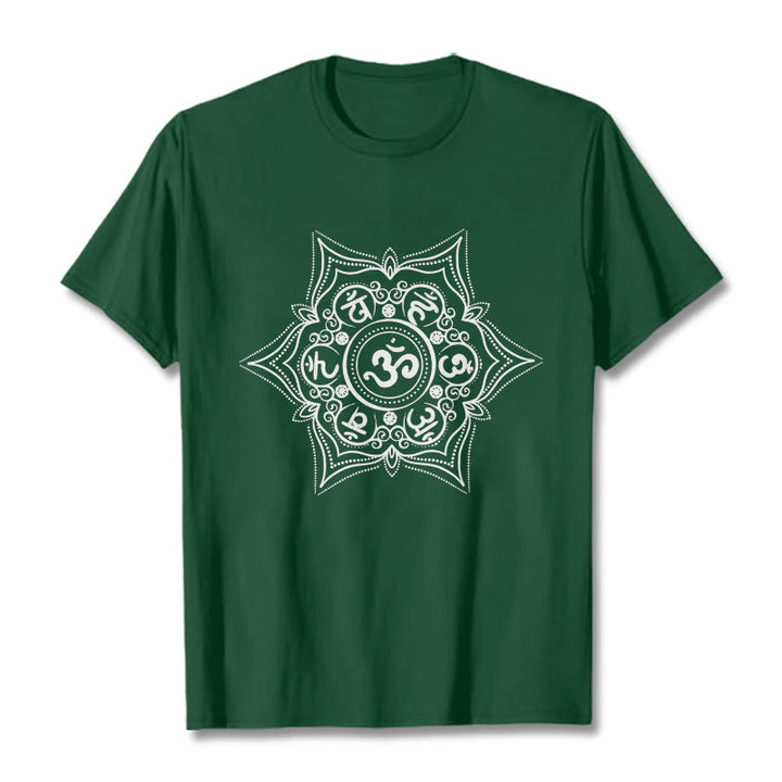 Buddha Stones Mandala Om Mani Padme Hum Tee T-shirt - ForestGreen - 2XL - image 1