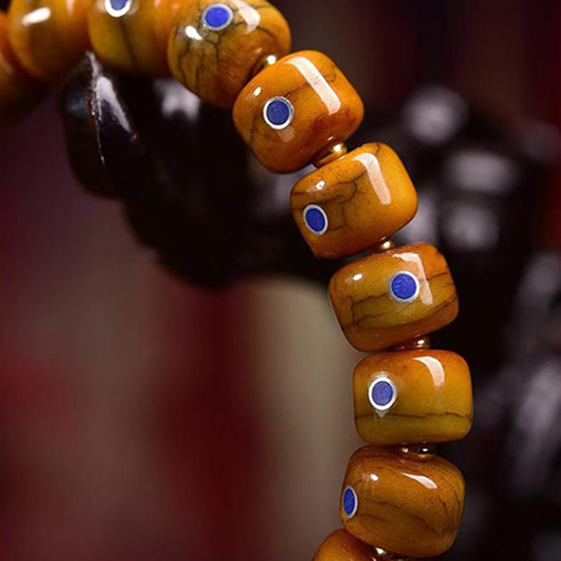 Buddha Stones Vintage Tibetan Bone Beads Lazurite Lapis Lazuli Balance Braided Rope Bracelet - image 5