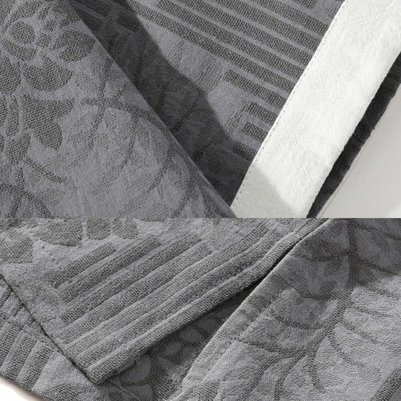 Buddha Stones Casual Summer Jacquard Floral Pattern Frog-Button Men's Stand Collar Contrasting Color Half Sleeve Cotton Cardigan Shirt - image 8