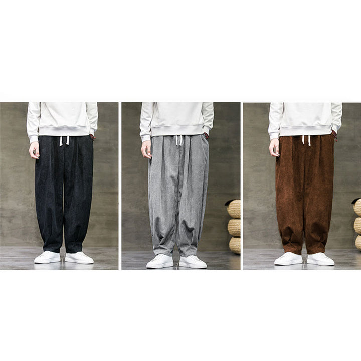 Buddha Stones Casual Plain Cotton Bloomer Men's Pants With Pockets - image 42