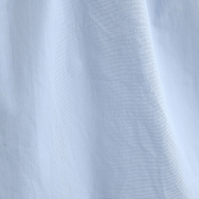 Buddha Stones Summer Solid Color Pleated Design Halter Neck Sleeveless Cotton Linen Women's Vest