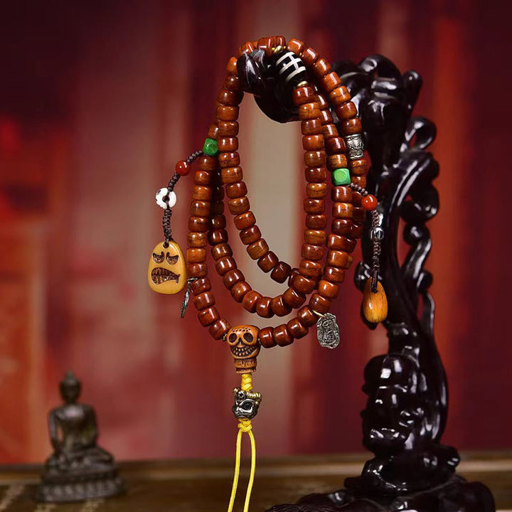 Buddha Stones Tibet 108 Beads Bone Beads Dzi Bead Strength Mala