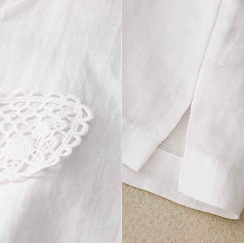 Buddha Stones Casual Pure Color Embroidery Patchwork Design Sleeveless Crew Neck Women's Cotton Linen Vest - image 23