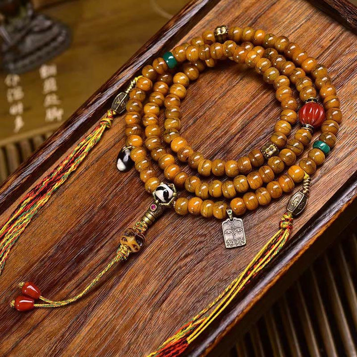 Buddha Stones Tibetan 108 Beads Bone Beads Dzi Bead Keep Away Evil Spirits Mala