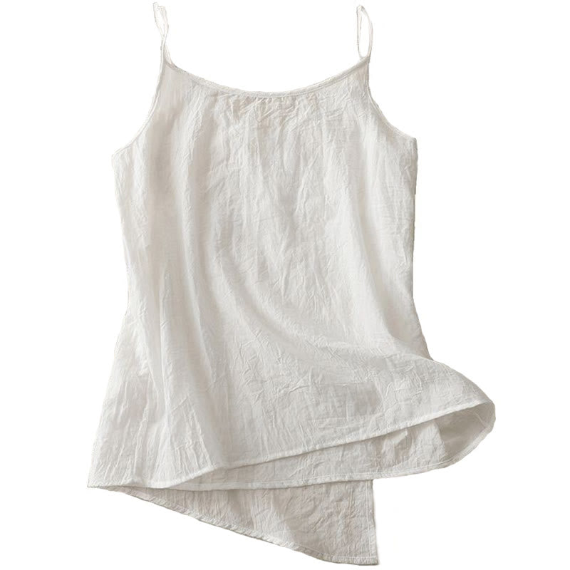 Buddha Stones Vintage Side Lace-up Splicing Lace V-neck Sleeveless Women's Cotton Linen Vest - image 8