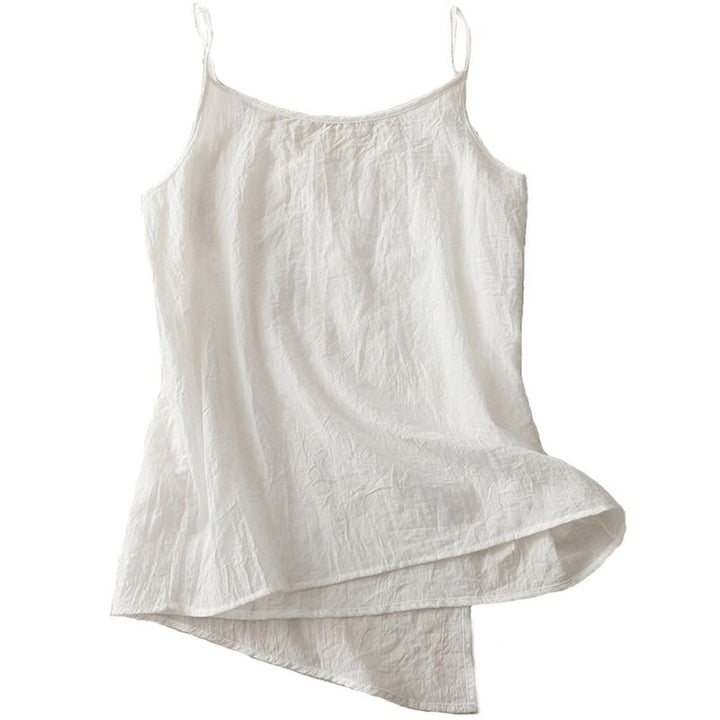 Buddha Stones Vintage Side Lace-up Splicing Lace V-neck Sleeveless Women's Cotton Linen Vest - image 8