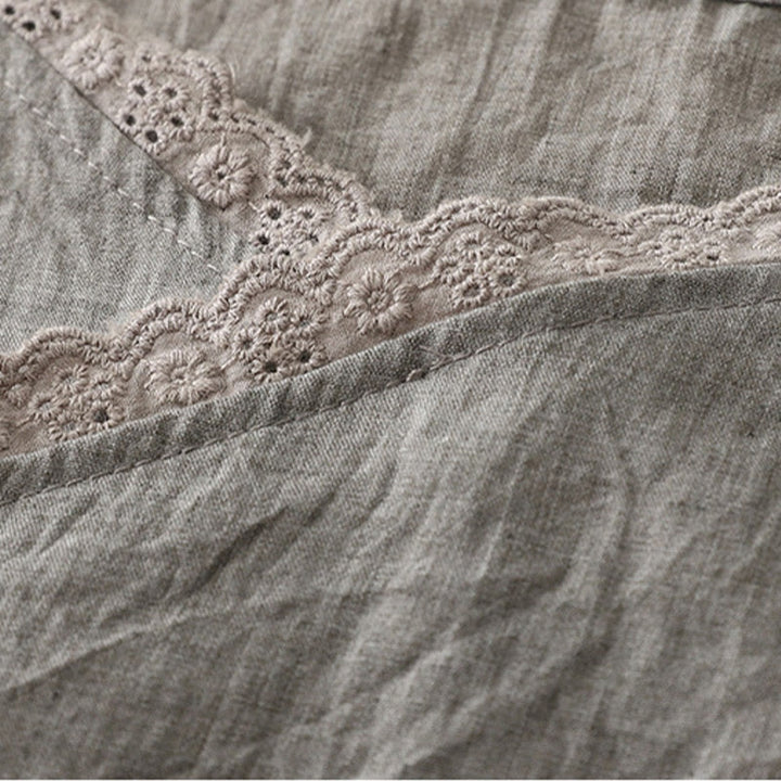 Buddha Stones Vintage Side Lace-up Splicing Lace V-neck Sleeveless Women's  Vest - image 11