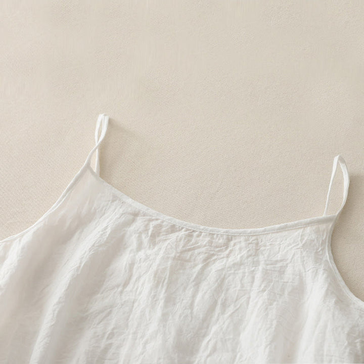 Buddha Stones Vintage Side Lace-up Splicing Lace V-neck Sleeveless Women's Cotton Linen Vest - image 6
