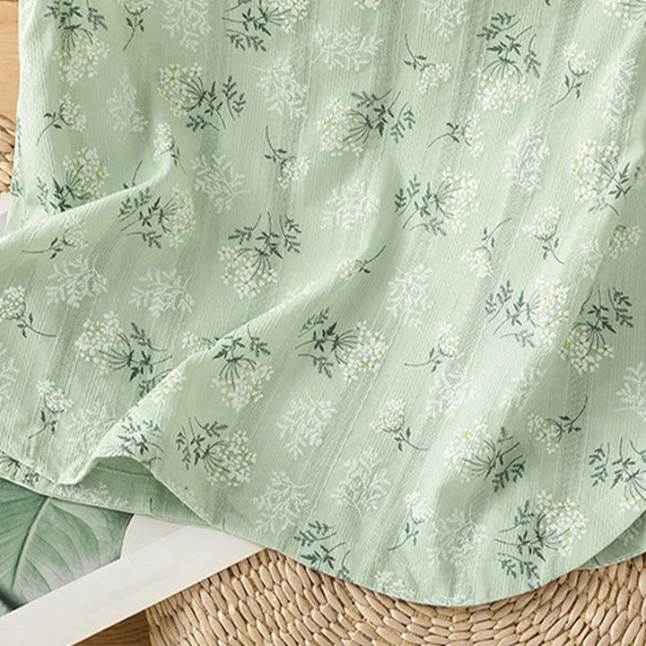 Buddha Stones Retro Printing Floral Plant Pattern Chinese Frog-Button Design Women's Cotton Sleeveless Vest - image 22