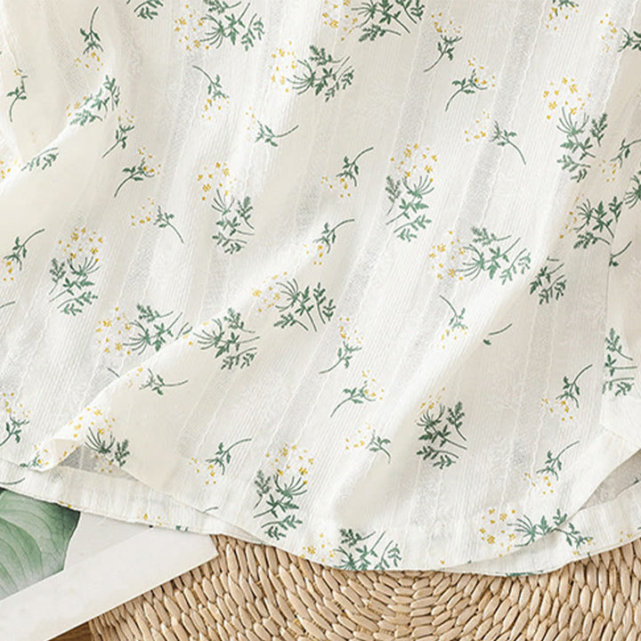 Buddha Stones Retro Printing Floral Plant Pattern Chinese Frog-Button Design Women's Cotton Sleeveless Vest - image 9