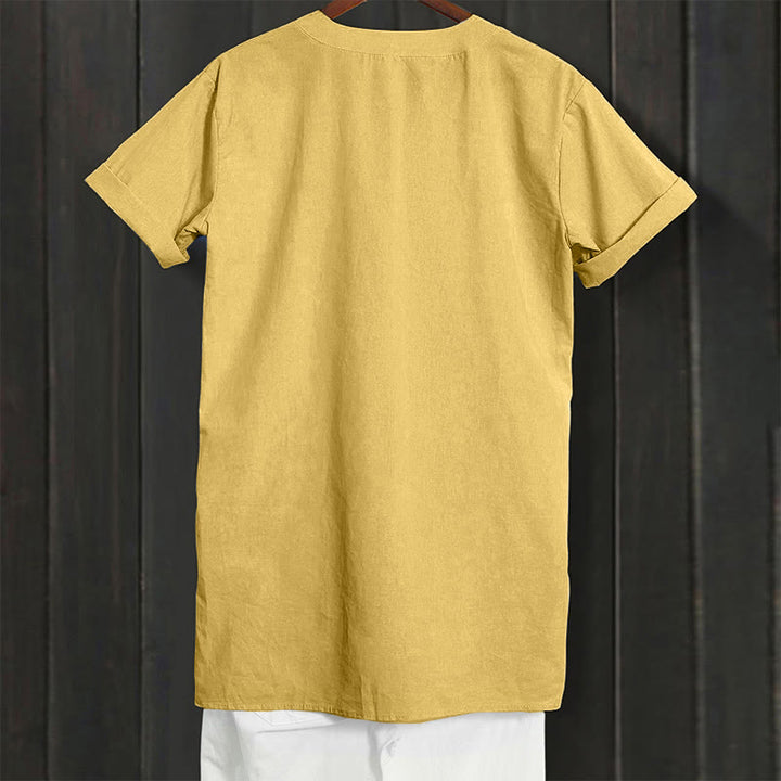 Buddha Stones Casual Plain Button Notched Collar Women's Short Sleeve Shirt - image 13