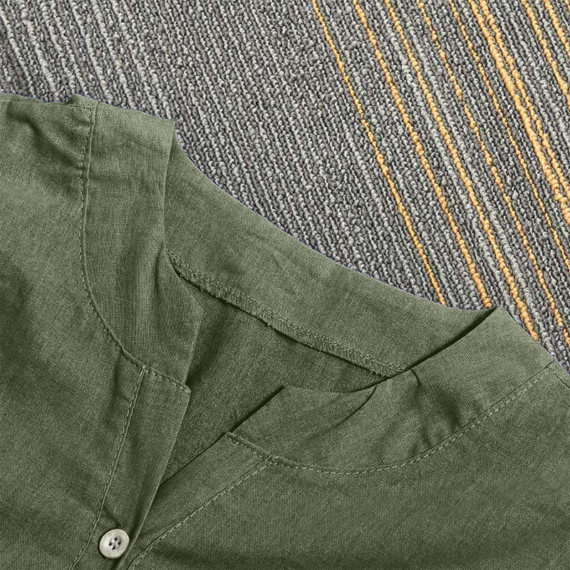 Buddha Stones Casual Plain Button Notched Collar Women's Short Sleeve Shirt - image 37