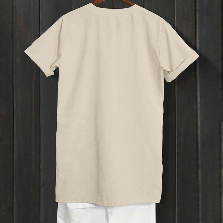 Buddha Stones Casual Plain Button Notched Collar Women's Short Sleeve Shirt - image 43