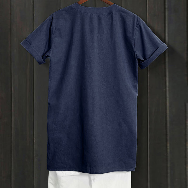 Buddha Stones Casual Plain Button Notched Collar Women's Short Sleeve Shirt - image 57