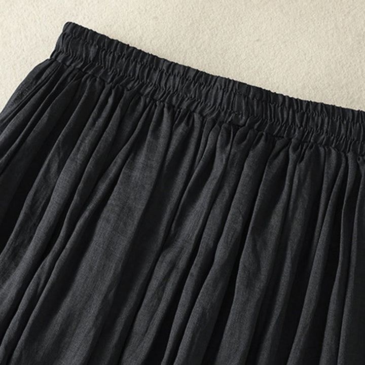 Buddha Stones Summer Plain Drawstring Lace Patchwork Design Women's 7-8 Length Skirt - image 24