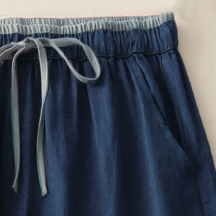 Buddha Stones Casual Colorblock Drawstring Women's Wide Leg Pants With Pockets - image 12