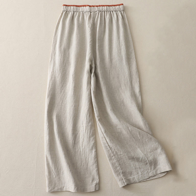 Buddha Stones Casual Colorblock Drawstring Women's Wide Leg Pants With Pockets - image 16